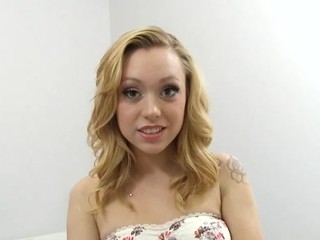 Sweet looking blonde comes to a casting and gets pounded inexact inside